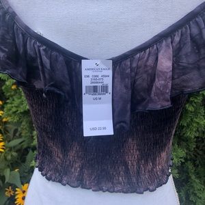 American Eagle Tie dyed off the shoulder crop top